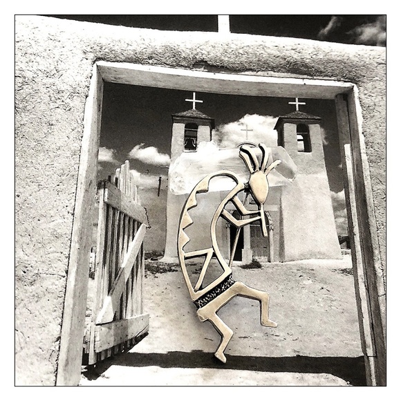 Vintage Sterling Silver Artisan Kokopelli Pin